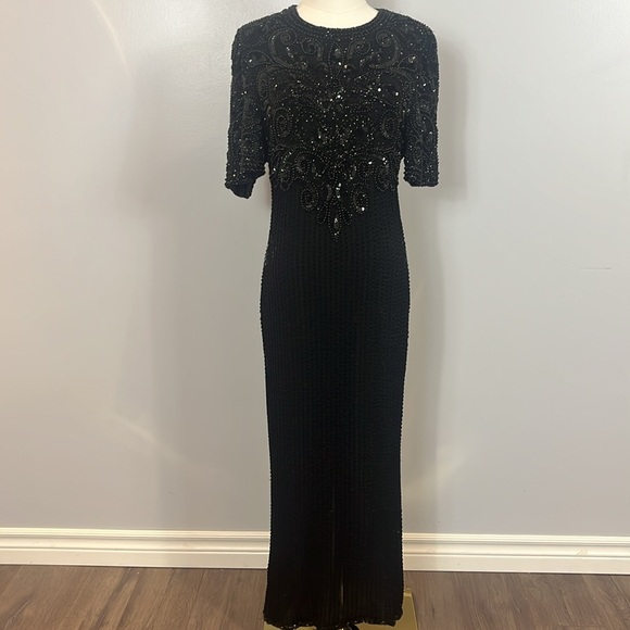 Laurence Kazar Long Black Beaded Sequin - Picture 3 of 17